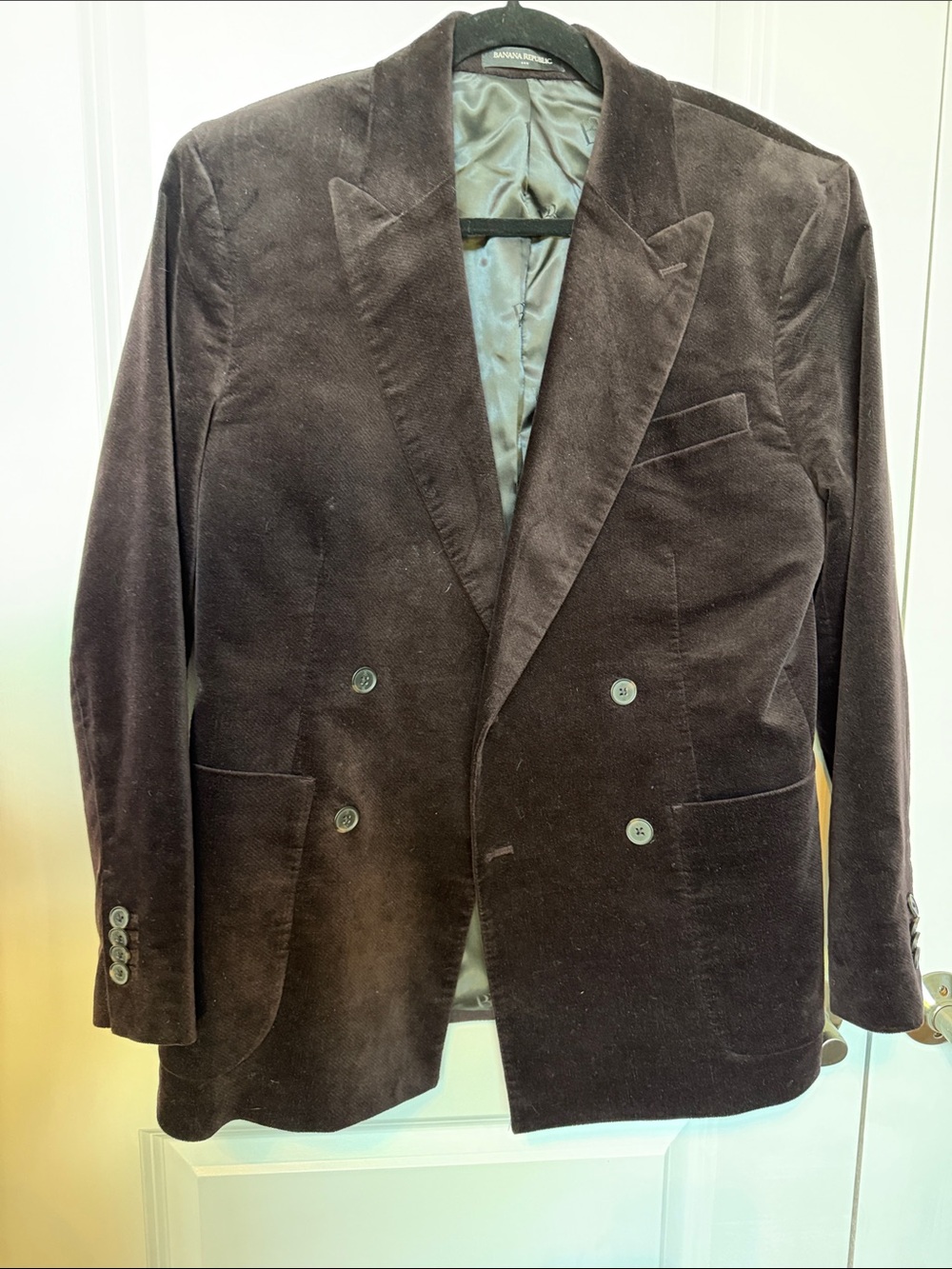 Banana Republic Double-Breasted Corduroy Blazer in Dark Brown